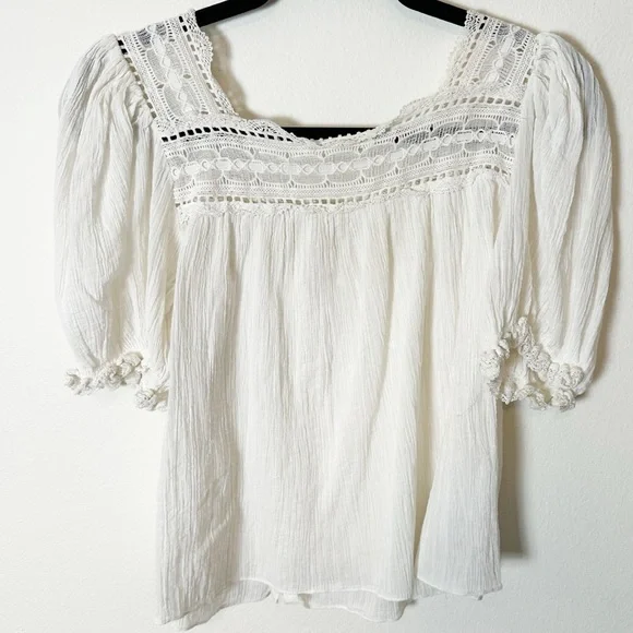 Doen Anneth Blouse Top Salt Cream Lace Medium - Picture 5 of 11